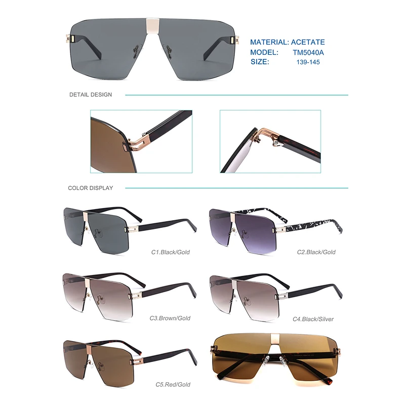 high quality new model custom logo acetate sunglasses